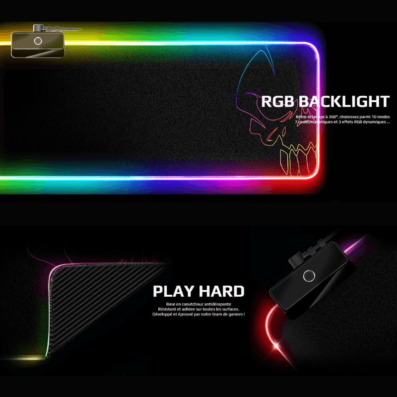 SOG TAPIS DE SOURIS LED RGB 10 MODES TAILLE XXL 8