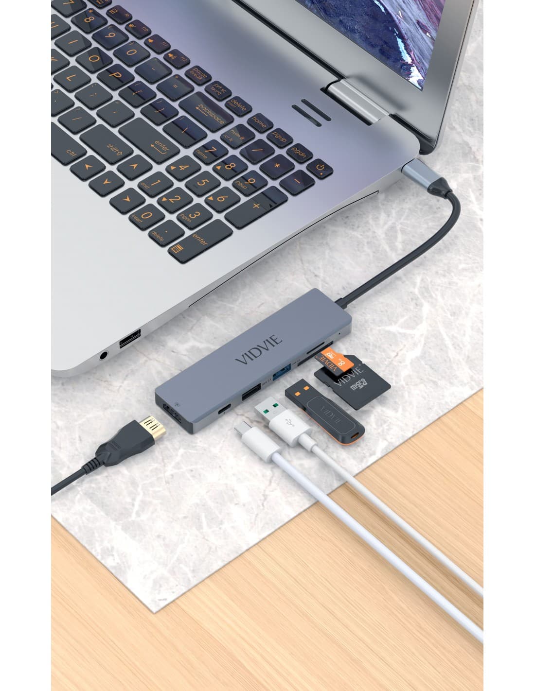 Hub Type-C Vidvie 6 en 1 - Dark Grey 3
