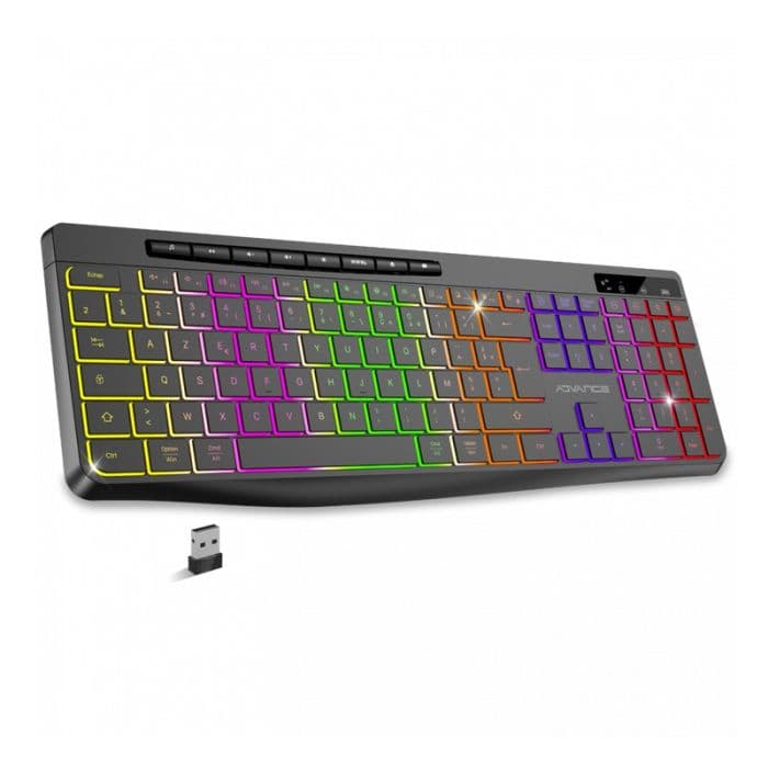 Clavier Gamer Sans Fil ADVANCE R-TYPE CLA-310BK RGB - Noir