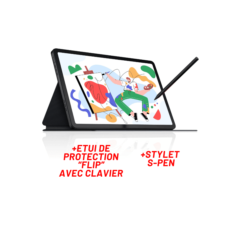 Tablette TCL TAB 11" 4G | 4 Go | 128 Go | Gris + ETUI de protection "FLIP" Avec Clavier + S-PEN