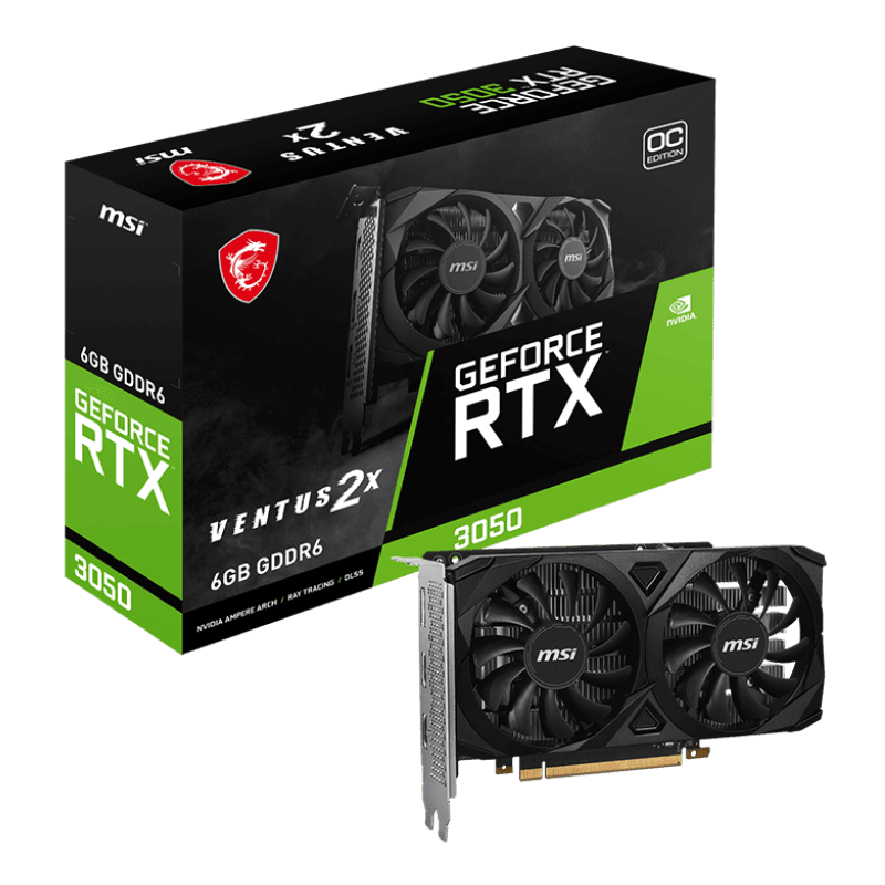 Carte Graphique MSI GeForce RTX 3050 VENTUS 2X 6G OC