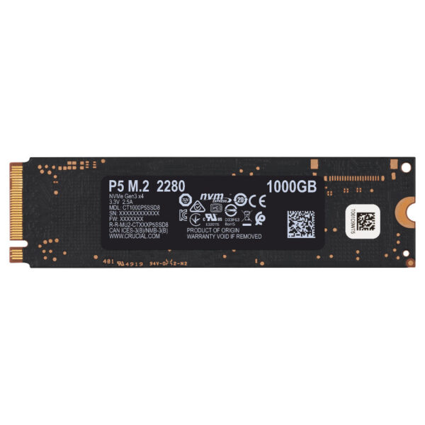 Disque Dur Interne SSD Crucial P5 M.2 2280SS PCIe NVMe | 1 To – Image 2