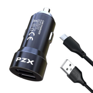 Chargeur Auto USB 2 Ports 2.4A en Métal – PZX C915